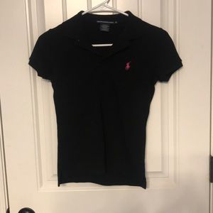 Black polo shirt